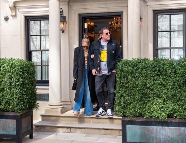 Jennifer Lopez and Ben Affleck are seen on March 30, 2024 in New York City.  